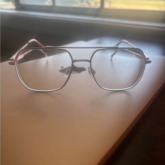 Stylish Pink Tint Metal Aviator Glasses - Picture 1 of 11